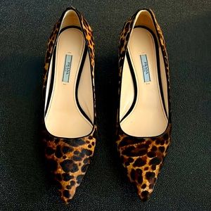 Prada Exotic Pony Hair Leopard-Print Heels